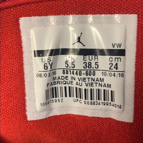 Youth Jordan 1 Flight 5 Gym Red 2016 release - Picture 16 of 16